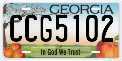 GA license plate CCG5102