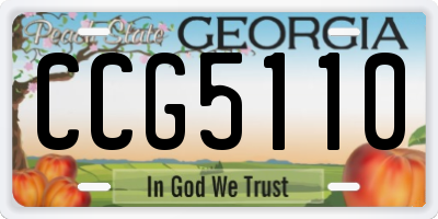 GA license plate CCG5110