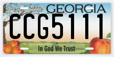 GA license plate CCG5111