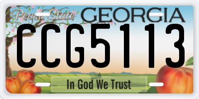 GA license plate CCG5113