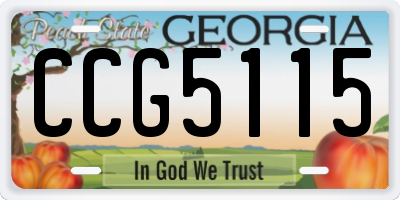 GA license plate CCG5115