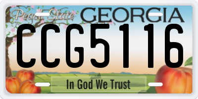 GA license plate CCG5116