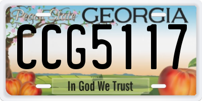 GA license plate CCG5117