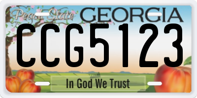 GA license plate CCG5123