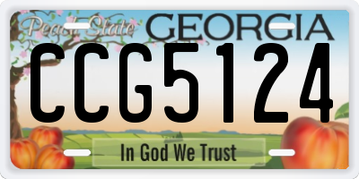 GA license plate CCG5124