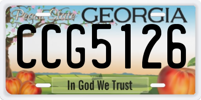 GA license plate CCG5126