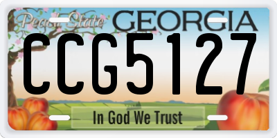 GA license plate CCG5127