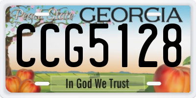 GA license plate CCG5128