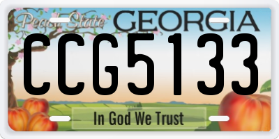 GA license plate CCG5133