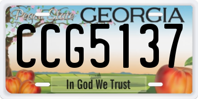 GA license plate CCG5137