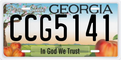 GA license plate CCG5141