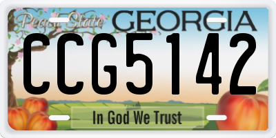 GA license plate CCG5142