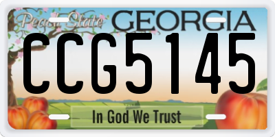 GA license plate CCG5145
