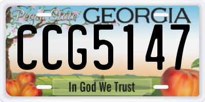 GA license plate CCG5147