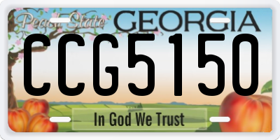 GA license plate CCG5150