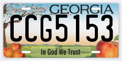 GA license plate CCG5153