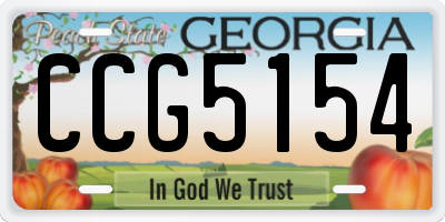GA license plate CCG5154