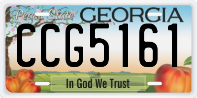 GA license plate CCG5161