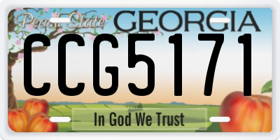 GA license plate CCG5171