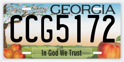 GA license plate CCG5172
