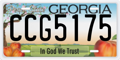 GA license plate CCG5175