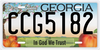 GA license plate CCG5182