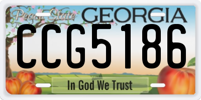 GA license plate CCG5186