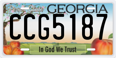 GA license plate CCG5187