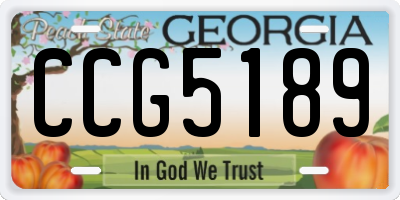 GA license plate CCG5189