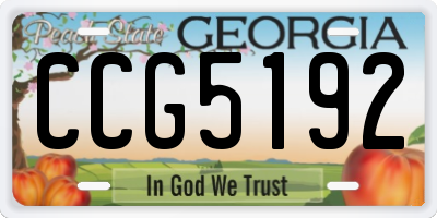 GA license plate CCG5192