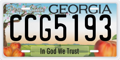 GA license plate CCG5193