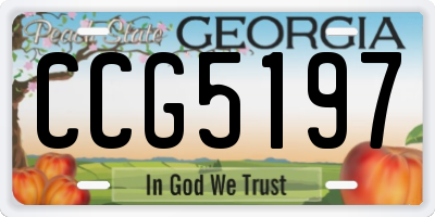 GA license plate CCG5197