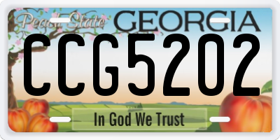 GA license plate CCG5202