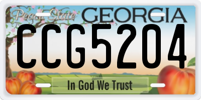 GA license plate CCG5204