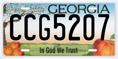 GA license plate CCG5207