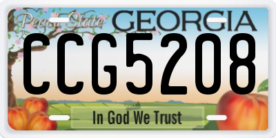 GA license plate CCG5208