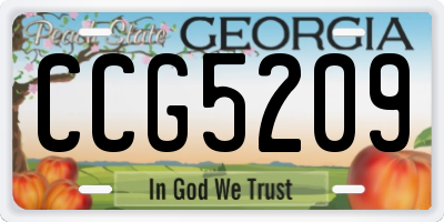 GA license plate CCG5209