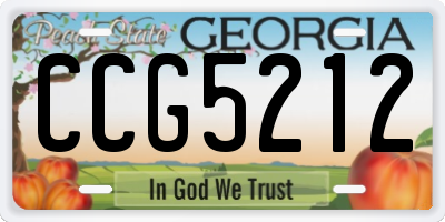 GA license plate CCG5212