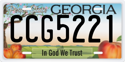 GA license plate CCG5221
