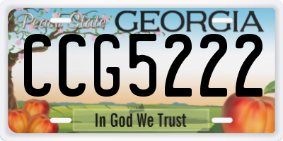 GA license plate CCG5222