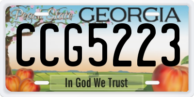 GA license plate CCG5223