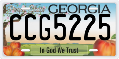 GA license plate CCG5225