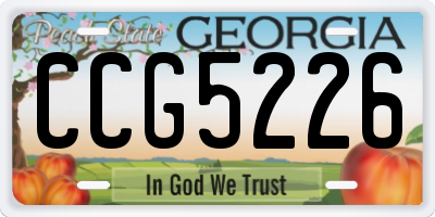 GA license plate CCG5226