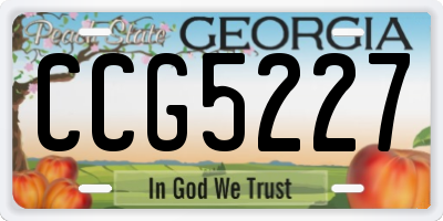 GA license plate CCG5227