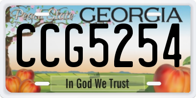 GA license plate CCG5254