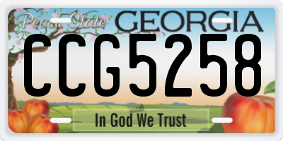 GA license plate CCG5258