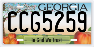 GA license plate CCG5259