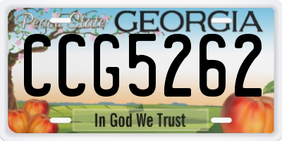 GA license plate CCG5262