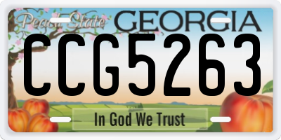 GA license plate CCG5263