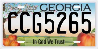 GA license plate CCG5265